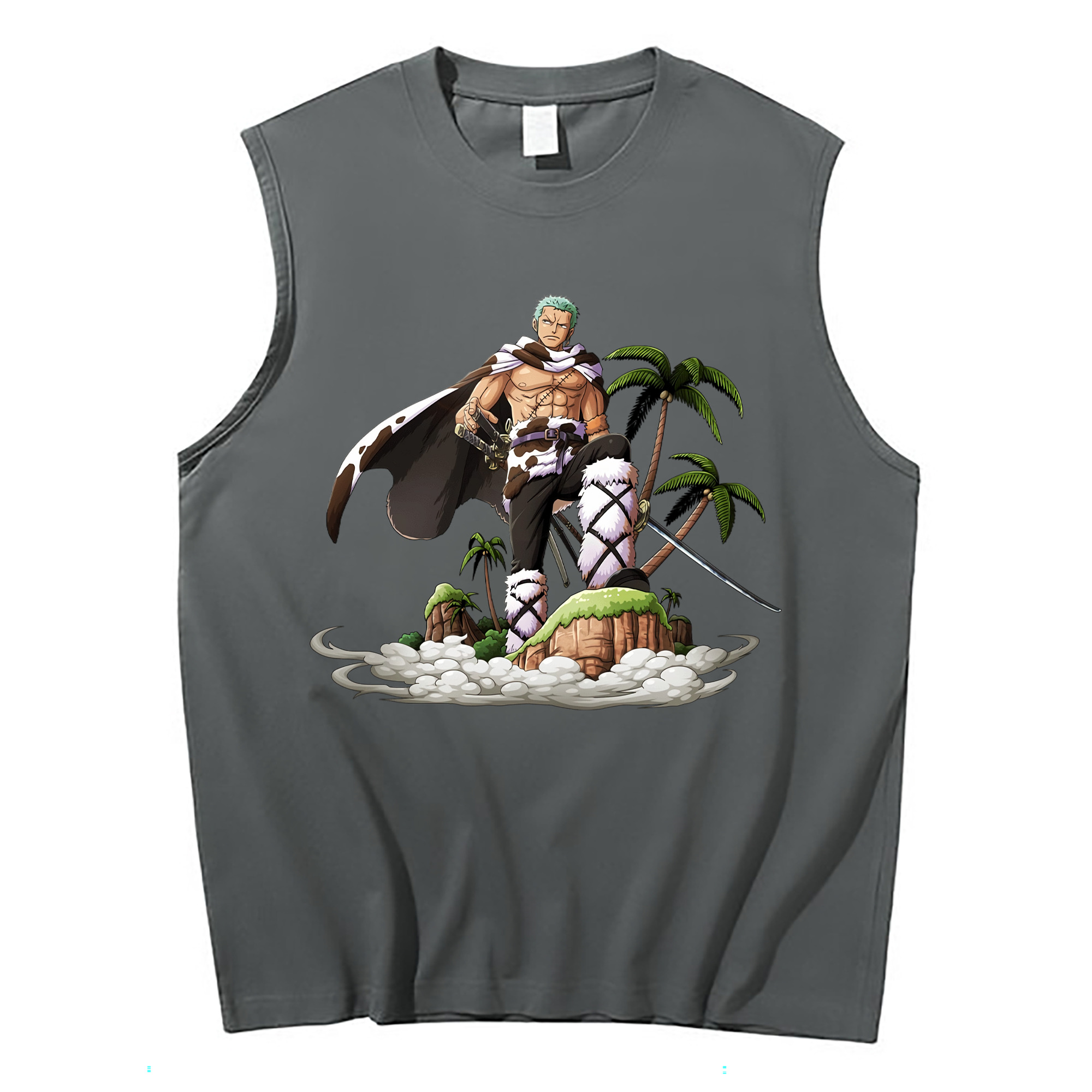 ワンピース ロロノア・ゾロ ONE PIECE Roronoa Zoro コットン100％タンクトップ（フロントプリント）